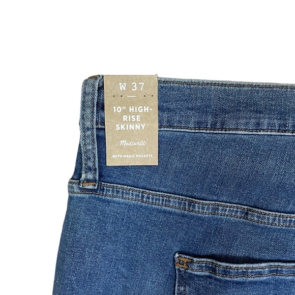 Madewell 10" High-Rise Skinny Jeans in Mackey Wash: Button-Front Edition Size 37 - Picture 8 of 8